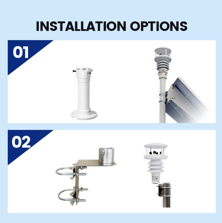  EcoSentec Ultrasonic Weather Station Series Installation Options